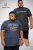 D555 ALFRED 2-Pack Brand Carrier Printed Crew Neck T-Shirts - Koszulki - T-shirty meskie Duże Rozmiary - 2XL-14XL