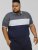 D555 EMERSON Cut And Sew Polo With Jacquard Collar Navy - Koszulki polo - Koszulki Polo 2XL-8XL