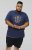 D555 COLIN Born To Rock Printed Crew Neck T-Shirt French Navy - Koszulki - T-shirty meskie Duże Rozmiary - 2XL-14XL