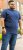 D555 ORSTON Reno Fabric Crew Neck T-Shirt With Chest Embroidery Blue Reno - Koszulki - T-shirty meskie Duże Rozmiary - 2XL-14XL