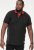 D555 CHESTER Pique Polo With Red Collar With Tipping Detail And Chest Embroidery Black - Koszulki polo - Koszulki Polo 2XL-8XL