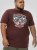 D555 Loughborough Official Gas Monkey Crew Neck T-Shirt Burgundy Black Twist - Koszulki - T-shirty meskie Duże Rozmiary - 2XL-14XL