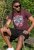 D555 Loughborough Official Gas Monkey Crew Neck T-Shirt Burgundy Black Twist - Koszulki - T-shirty meskie Duże Rozmiary - 2XL-14XL