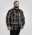 D555 Falkirk Long Sleeve Heavy Shacket Overshirt Black/Grey TALL SIZES - Koszule - Koszule 2XL-10XL