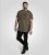 D555 Stockton Gorilla Playing Drums Crew Neck T-Shirt Khaki - Koszulki - T-shirty meskie Duże Rozmiary - 2XL-14XL