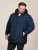 D555 Hank Ripstop Contrast Panelled Padded Hooded Jacket Granatowy - Kurtki Męskie Duże Rozmiary - Kurtki Duże rozmiary 2XL-8XL