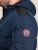 D555 Hank Ripstop Contrast Panelled Padded Hooded Jacket Granatowy - Kurtki Męskie Duże Rozmiary - Kurtki Duże rozmiary 2XL-8XL