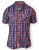 D555 ELIAS Short Sleeve Blue & Red Check Shirt - Koszule - Koszule 2XL-10XL