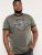 D555 Hereford Brooklyn Motorbike Printed Ringer T-Shirt Khaki - Koszulki - T-shirty meskie Duże Rozmiary - 2XL-14XL