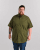 Motley Denim Zagreb Koszula z krótkim rękawem Ciemny khaki - Koszule - Koszule 2XL-10XL
