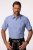 JP1880 Short Sleeve Check Print Traditional Shirt Blue - Koszule - Koszule 2XL-10XL