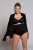 Ulla Popken 781632 Majtki modelujące z wysokim stanem Czarna - Bielizna modelująca - 