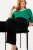 Ulla Popken 813306 Szerokie spodnie garniturowe z gumką w pasie Czarna - Spodnie materiałowe - Szerokie spodnie damskie plus size