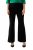 Ulla Popken 813306 Szerokie spodnie garniturowe z gumką w pasie Czarna - Spodnie materiałowe - Szerokie spodnie damskie plus size