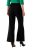 Ulla Popken 813306 Szerokie spodnie garniturowe z gumką w pasie Czarna - Spodnie materiałowe - Szerokie spodnie damskie plus size