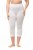 Ulla Popken 815580 Legginsy rajstopowe 3/4 z ochroną ud 80 den Biały - Rajstopy & skarpetki - 