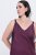 Ulla Popken 820341 Satynowa sukienka bez rękawów z dekoltem w szpic Bordowa - Sukienki wieczorowe - Wieczorowe sukienki plus size