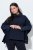 Ulla Popken 820620 Sweter ponczo z golfem Granatowa - Ponczo i peleryny - 