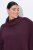 Ulla Popken 820620 Sweter ponczo z golfem Śliwkowa - Ponczo i peleryny - 