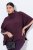 Ulla Popken 820620 Sweter ponczo z golfem Śliwkowa - Ponczo i peleryny - 