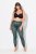 Ulla Popken 823383 Legginsy rajstopowe w kropki Oliwkowa - Rajstopy & skarpetki - 