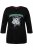 Ulla Popken Horticultural Graphic Floral Tee Black - Koszulki z nadrukiem dla kobiet - 
