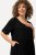 Ulla Popken 829837 Sukienka z domieszką lnu z krótkim rękawem Czarna - Sukienki letnie - Letnie sukienki plus size