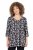 Ulla Popken Snowflake Print 3/4 Sleeve A-Line Tee Black - Koszulki z nadrukiem dla kobiet - 