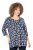 Ulla Popken Snowflake Print 3/4 Sleeve A-Line Tee Navy - Koszulki z nadrukiem dla kobiet - 