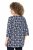 Ulla Popken Snowflake Print 3/4 Sleeve A-Line Tee Navy - Koszulki z nadrukiem dla kobiet - 