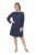 Ulla Popken 834371 Sukienka dresowa w paski Granatowa - Sukienki dresowe - 