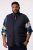 Men+ 464 Kamizelka pikowana z kołnierzem college Granatowa - Kurtki Męskie Duże Rozmiary - Kurtki Duże rozmiary 2XL-8XL