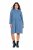 Ulla Popken 834536 Sukienka dresowa z kapturem Denimowy niebieski - Sukienki dresowe - 