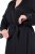 Ulla Popken 834837 Szlafrok kimono z koronką Czarna - Szlafroki - 