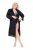 Ulla Popken 834837 Szlafrok kimono z koronką Czarna - Szlafroki - 