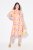 Ulla Popken 836739 Sukienka z domieszką lnu w kwiaty Biały - Sukienki letnie - Letnie sukienki plus size