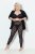 Ulla Popken 837949 Wzorzyste legginsy rajstopowe Czarna - Rajstopy & skarpetki - 