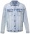 Men+ 394 Kurtka jeansowa z kieszeniami na piersi Jasnoniebieski - Kurtki Męskie Duże Rozmiary - Kurtki Duże rozmiary 2XL-8XL