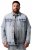 Men+ 394 Kurtka jeansowa z kieszeniami na piersi Jasnoniebieski - Kurtki Męskie Duże Rozmiary - Kurtki Duże rozmiary 2XL-8XL