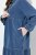Ulla Popken 840972 Sukienka dresowa z falbanami Indygo - Sukienki dresowe - 
