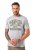 JP1880 T-shirt Short Sleeve Chest Print Grey Melange - Koszulki - T-shirty meskie Duże Rozmiary - 2XL-14XL