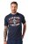 JP1880 T-Shirt Short Sleeve Chest Print Navy - Koszulki - T-shirty meskie Duże Rozmiary - 2XL-14XL