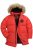 JP1880 Parka Quilted Faux Fur Hood Red - Kurtki Męskie Duże Rozmiary - Kurtki Duże rozmiary 2XL-8XL