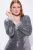 Ulla Popken 845145 Sukienka z cekinami z dekoltem w szpic Srebrna - Sukienki wieczorowe - Wieczorowe sukienki plus size