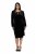 Ulla Popken 845573 Aksamitna sukienka z długim rękawem Czarna - Sukienki wieczorowe - Wieczorowe sukienki plus size