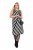 Ulla Popken 845784 Dzianinowa sukienka w paski Czarna - Sukienki letnie - Letnie sukienki plus size