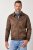 JP1880 846200 Kurtka bomber z imitacji zamszu Ciemnobrązowa - Kurtki Męskie Duże Rozmiary - Kurtki Duże rozmiary 2XL-8XL