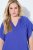 Ulla Popken 848526 Sukienka z domieszką lnu z kieszeniami Niebieska - Sukienki letnie - Letnie sukienki plus size