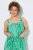 Ulla Popken 850197 Sukienka w paski z falbanami Zielona - Sukienki letnie - Letnie sukienki plus size
