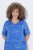 Ulla Popken 850204 Wzorzysta sukienka T-shirtowa z falbanami Niebieska - Sukienki z dżerseju - 